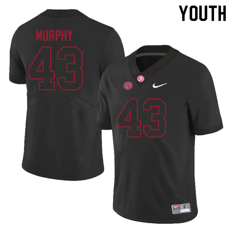 Youth #43 Shawn Murphy Alabama Crimson Tide College Football Jerseys Sale-Black